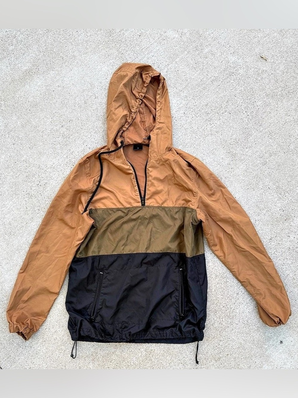 Vans Color Block Hooded Jacket in Brown & Black